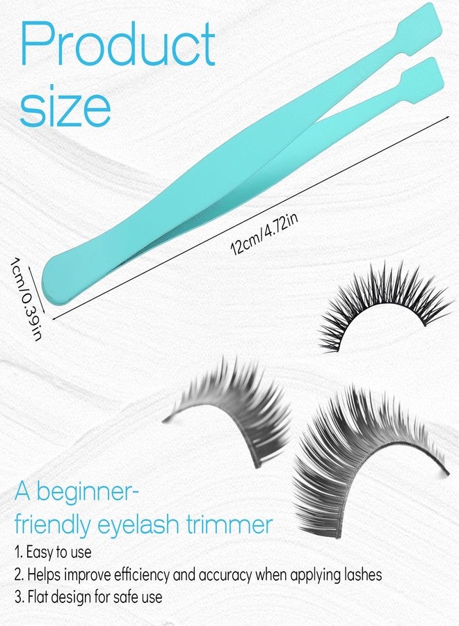 Exircy Lash Cluster Tweezers Kit for Individual Eyelash Clusters Stainless Steel Applicator Professional Flat-Tip Applicator for DIY Extensions Safe Blunt Design Ergonomic Handle Easy for Beginners (Blue) - Image 2